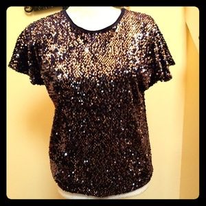 Black Sequined JLo Top